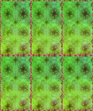 Renkli yeşil ve kahverengi desenli. Yeşil ve kahverengi renkli çiçekler. El çizimi dikişsiz sonbahar çiçekleri deseni. Doodle tarzı. Tekstil ve kapak tasarımı için mükemmel.