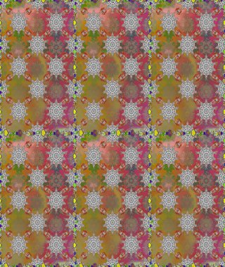 Çiçekli, pürüzsüz bir desen. Yumuşak, bahar çiçekleri kahverengi ve gri renklerde. Raster çiçekleri klasik tarzda çizilmiş. Raster illüstrasyonu.