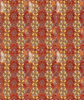 Anti-stres için soyut örnek sayfası. Raster illüstrasyonu. Kahverengi ve turuncu renklerde.