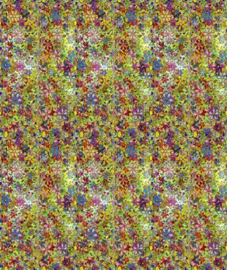 Yeşil ve nötr çiçekli kusursuz desen, suluboya çiçek deseni, güzel çiçek, duvar kağıdı, kart veya kumaş için fayanslı. Raster - stok.