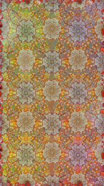 Renkli Bahar Temalı Kusursuz Arkaplan. Kahverengi renkli çiçekler. Düz Çiçek Elementleri Tasarımı. Güzel çiçek deseni..