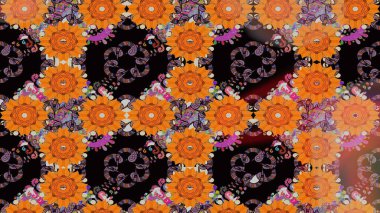 Küçük çiçekte güzel bir desen var. Çiçek kolajı. Raster deseni. Çiçek arkaplan. Doğa. - Portakal çiçekleri. Çiçek bileşimi.