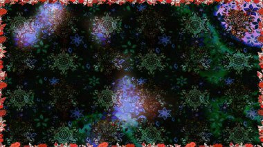 Güzel kumaş deseni. Raster suluboya deseni, narin çiçekler, siyah ve gri çiçekler, tebrik kartı şablonu..