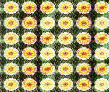 Çiçek tasarımı için inanılmaz bir kolaj cenneti tarzı. Parlak çiçekli kolaj çiçekleri yeşildir. Çiçekli zambaklar eskiz arka planı.