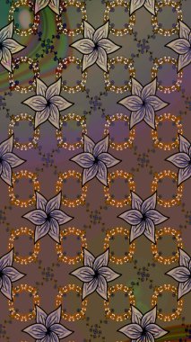 Raster deseni. Karalama çiçekleri çizim kalıbı. Sanat, çiçeklere ilham verir ve arka plan bırakır. Kahverengi el çizimi desen.