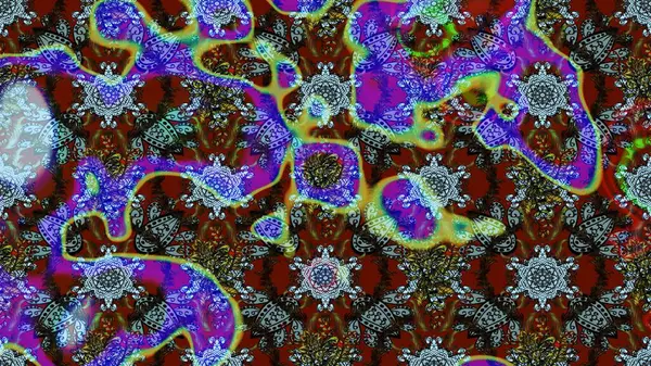 Renkli Bahar Teması eskiz kalıbı. Raster illüstrasyonundaki çiçek desenli çizim. Düz Çiçek Elementleri Tasarımı. Süslü kumaş deseni.