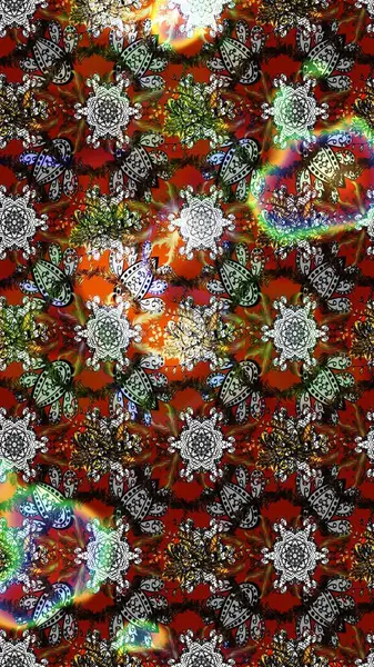 Raster deseni. Bahar çiçekleriyle desen dallı, gri, kahverengi ve kırmızı renkler çiçekli siluet.