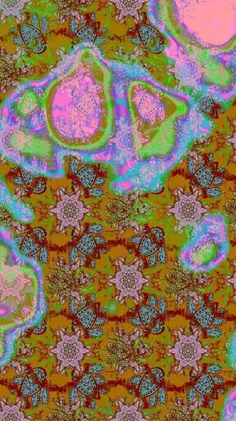 Renkli Bahar Teması eskiz kalıbı. Düz Çiçek Elementleri Tasarımı. Raster..