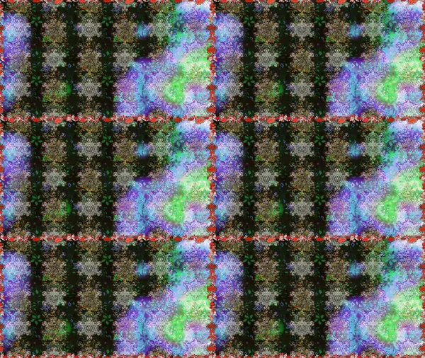 Güzel kumaş deseni. Raster Illustrasyon 'da moda olmayan çiçek deseni. Renkli Yaz Temalı Kusursuz Arkaplan. Düz Çiçek Elementleri Tasarımı.