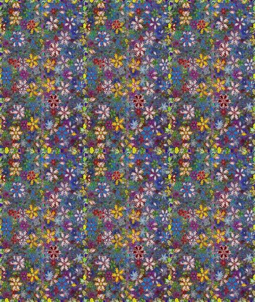 Bahar çiçekli, dikişsiz, sevimli çiçek deseni. Raster illüstrasyonu. Güzel kumaş deseni.