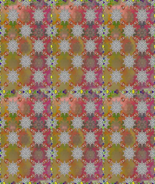 Çiçekli, pürüzsüz bir desen. Yumuşak, bahar çiçekleri kahverengi ve gri renklerde. Raster çiçekleri klasik tarzda çizilmiş. Raster illüstrasyonu.