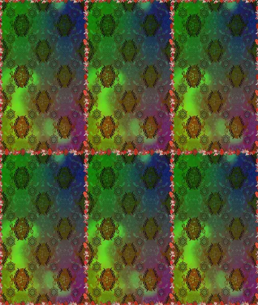 El çizimi. Çiçekli, yapraklı, çiçeksiz çiçek desenli. Raster illüstrasyonu.