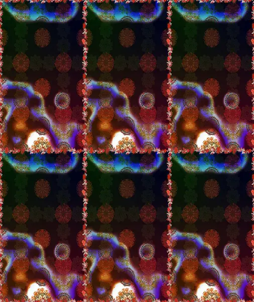 Kahverengi ve gri renklerde parlak çiçekli halı ile kusursuz desen.