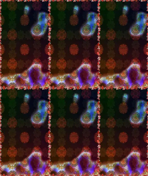 Kahverengi ve gri çiçekli kusursuz desen, suluboya çiçek deseni, sevimli çiçek, duvar kağıdı, kart veya kumaş için fayanslı. Raster - stok.