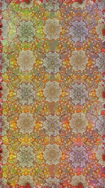 Renkli Bahar Temalı Kusursuz Arkaplan. Kahverengi renkli çiçekler. Düz Çiçek Elementleri Tasarımı. Güzel çiçek deseni..