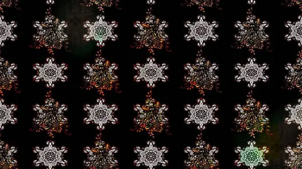 Siyah renkli çiçekler. El çizimi çiçekli soyut çizim kalıbı. Raster illüstrasyonu.