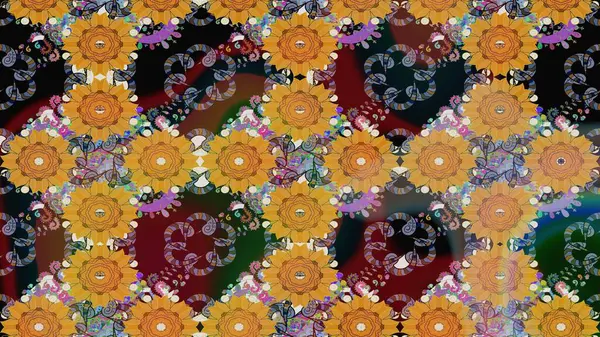 Küçük çiçekteki sevimli çiçek deseni. Güzel kumaş deseni. Güzel karalamalı çiçek desenli çizim. Raster illüstrasyonu.