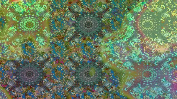 Renkli Bahar Temalı Kusursuz Arkaplan. Düz Çiçek Elementleri Tasarım Raster illüstrasyonu. Yeşil ve kahverengi renkli çiçekler. Çiçeksiz desenli arka plan.