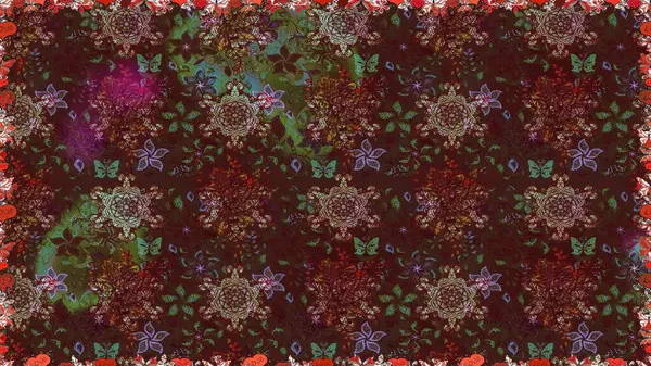 Küçük çiçekteki sevimli çiçek deseni. Kusursuz. Raster illüstrasyonu.