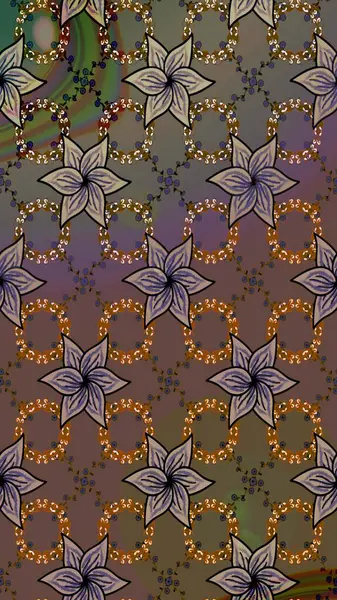 Raster deseni. Karalama çiçekleri çizim kalıbı. Sanat, çiçeklere ilham verir ve arka plan bırakır. Kahverengi el çizimi desen.