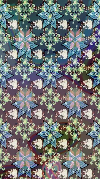 Küçük çiçekte güzel bir desen. Küçük renkli çiçekler. Motley illüstrasyonu. Moda baskıları için zarif bir şablon. Mavi çiçekli bahar çiçekleri.