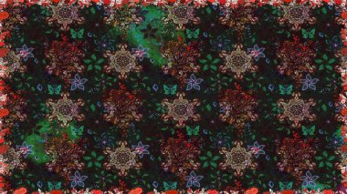 Raster illüstrasyonu. Tekstil ya da kitap kapakları, imalat, duvar kağıtları, baskı, hediye paketi ve yapıştırma kitabı için çiçeksiz arka plan. Küçük ölçekli çiçeklerdeki basit sevimli desen.