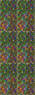 Raster illüstrasyonu. Yeşil renkli çiçekler. Şirin çiçek elementleri. Kusursuz..