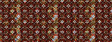 Kahverengi, kırmızı ve siyah renkte çiçekler. Raster illüstrasyonunda çiçek deseni çizimi.