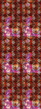 Düz Çiçek Elementleri Tasarımı. Kahverengi, kırmızı ve siyah renkte çiçekler. Renkli Bahar Teması eskiz kalıbı. Çiçekle çizim deseni.