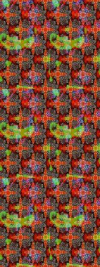 Raster illüstrasyonundaki çiçek desenli çizim. Suluboya tarzında kırmızı renkte çiçekler.