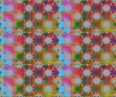 Raster çiçekleri klasik tarzda çizilmiş. Gri ve kahverengi renklerde bahar çiçekleri. Raster illüstrasyonu. Çiçekli, pürüzsüz desen.