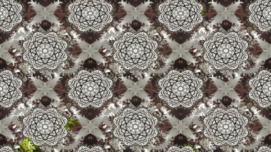 Raster illüstrasyonundaki çiçek desenli çizim. Gri renkli çiçekler. Düz Çiçek Elementleri Tasarımı. Renkli Yaz Teması çizim şablonu.