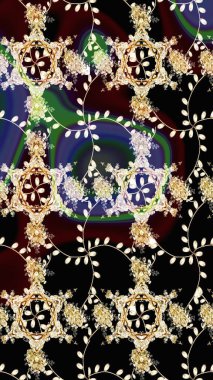 Modern stil dokusu. Çiçek desenli raster, siyah, bej ve kahverengi çizgi grafik deseni soyut raster arkaplan.