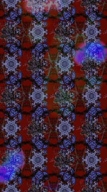 Klasik taslak çizimi. Çiçeksel kahverengi, kırmızı ve siyah çizim desenleri. Raster çiçek izi..