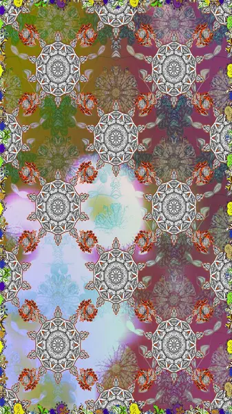 Modern gelişim, gri raster arka plan duvar kağıdı çizimi, klasik çizgi, desenli desenli çiçekler, çiçekli süsler. Çiçekli el, pürüzsüz desen..