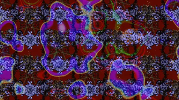 Raster çiçekleri klasik tarzda çizilmiş. Kahverengi, mor ve kırmızı renklerde bahar çiçekleri. Raster illüstrasyonu. Çiçekli yumuşak çizim deseni.