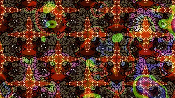 Anti-stres için soyut örnek sayfası. Raster illüstrasyonu. Kahverengi renklerde.