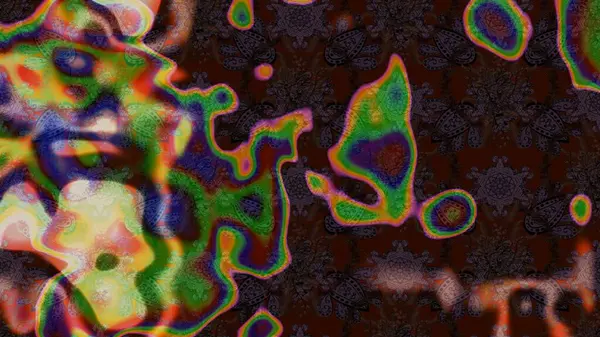 Kahverengi, yeşil ve gri renkte etnik çiçeklerle süslenmiş zarif bir eskiz şekli. Asya Tekstil 'inde Raster Çiçek İllüstrasyonu.