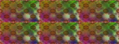 Kahverengi ve yeşil kahverengi ve yeşil. El çizimi çiçek unsurları olan soyut, dikişsiz raster deseni. 1950-1960 motifleri. Retro tekstil tasarım koleksiyonu. Çiçekli ipek eşarp..