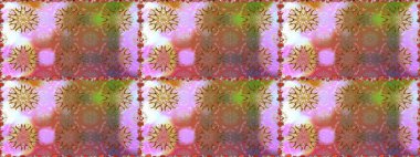 Kusursuz dekoratif arka plan, çiçek mandala. Raster illüstrasyonu. Çiçek. Tarafsız ve kahverengi renklerde.