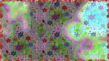 Yeşil ve nötr renklerde çiçek desenleri yok, el yapımı papatyalar, papatyalar. Tekrarlayan çiçek arkaplanı, zarif yeşil ve nötr çiçek duvar kağıdı.