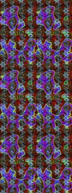 Kahverengi, mavi ve kırmızı renkte çiçekler. Çiçek desenli eskiz, darbeler, sıçramalar, yaz çiçekleri. Raster illüstrasyonu.