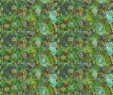 Raster illüstrasyonu. Güzel kumaş deseni. El çizimi. Çiçekler, dallar, otlar ve çiçekler.