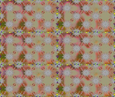 Raster illüstrasyonu. Tarafsız ve gri renklerde. 3D çiçekler, pürüzsüz.