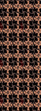 Güzel kumaş deseni. Renkli Bahar Teması eskiz kalıbı. Raster illüstrasyonu. Asya tekstil tarzında. Çiçek desenli çizim. Düz Çiçek Elementleri Tasarımı.