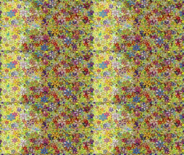 Elle çizilmiş. Doodle çiçekler ve dalları, otlar ve çiçekler. Güzel kumaş deseni. Raster illüstrasyon.