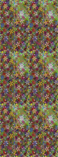 Renkli Bahar Temalı Kusursuz Arkaplan. Düz Çiçek Elementleri Tasarımı. Çocuk stili. Çiçekli pürüzsüz raster arka plan.