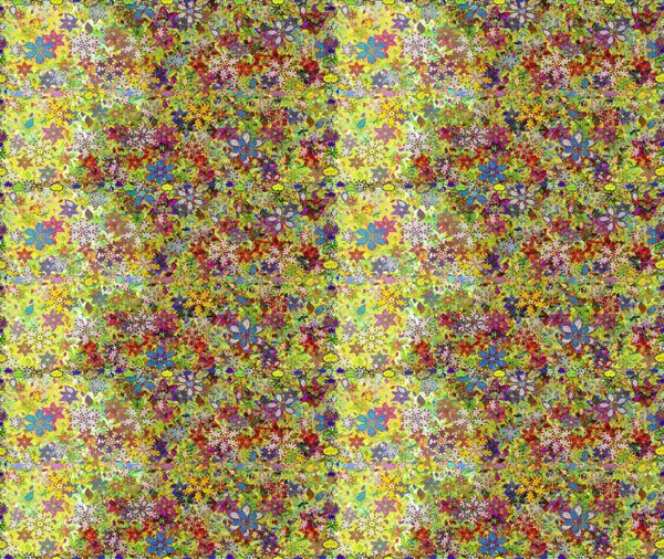 Elle çizilmiş. Doodle çiçekler ve dalları, otlar ve çiçekler. Güzel kumaş deseni. Raster illüstrasyon.