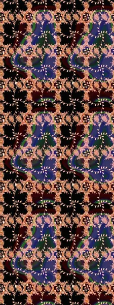 Raster illüstrasyonu. Çiçek desenli eskiz, darbeler, sıçramalar, yaz çiçekleri. Siyah, kahverengi ve bej renkli çiçekler.