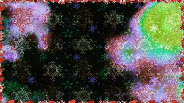 Çiçek duvar kâğıdı. Renkli, pürüzsüz desen. Çiçek arkaplan. Siyah ve yeşil renkli şirin tekstil tarzında. Raster illüstrasyonu.